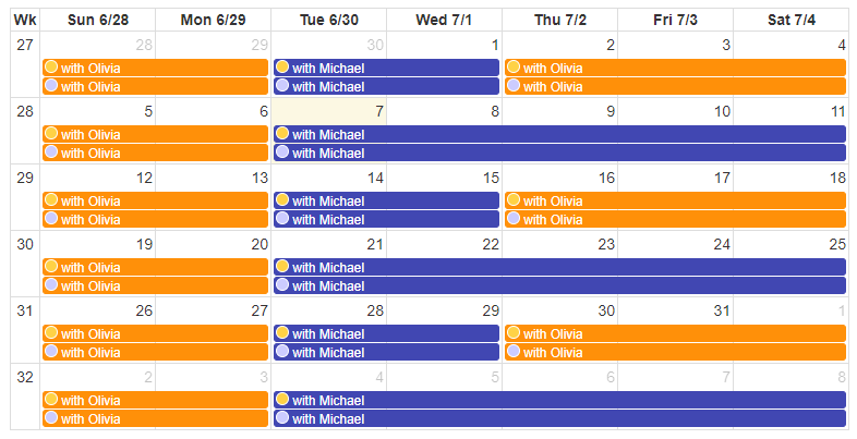 2-2-5-5 custody schedule template