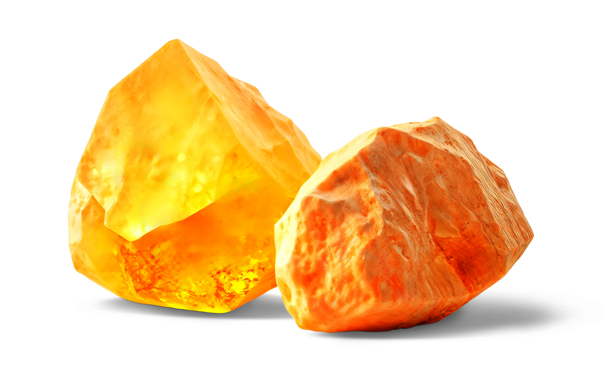 Two raw yellow-orange gemstones on a black background, symbolizing strength, clarity, and boundaries in high-conflict co-parenting situations