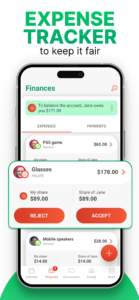 Shared expenses tracker for separated parents